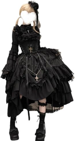 Gothic Lolita Dress for Women Vintage Victorian Court Style Dress Tea Party Prom Gown Halloween Costume in Saudi Arabia