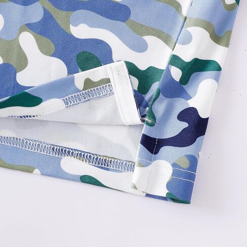 Boys Polo Shirt Short Sleeve Camo Print UPF 50+ Dry Fit Casual Collared Golf Shirts for Kids in Saudi Arabia