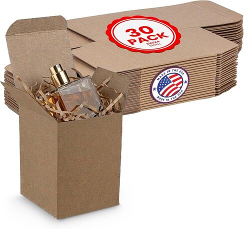 MT Products Tuck Top Kraft Paperboard Gift Box - 3" x 3" x 4" Gift Boxes with lids for Presents - Pack of 30 in Saudi Arabia