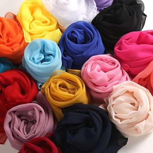 IZUS Women Summer Scarf Sheer Chiffon Sunscreen Large Shawls Wraps Lightweight-Neck-Headscarf Spring Scarves Evening Dresses in Kuwait