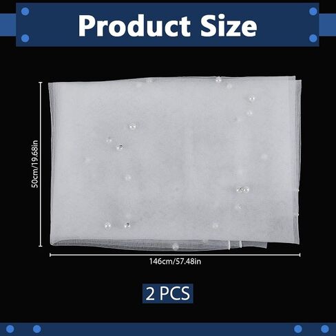 WEBEEDY 2 Pcs White Pearl Bridal Shawl Tulle Shawl Sheer Wedding Cape for Bride, Wedding Dress Cover Up for Women for Women Bride Formal Event Cover Up Wedding Ceremony Photo Shoot in Kuwait