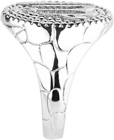 Middle Eastern Jewelry Men's Solid 925 Sterling Silver Islamic Allah Oval Ring (Size 10) in Saudi Arabia