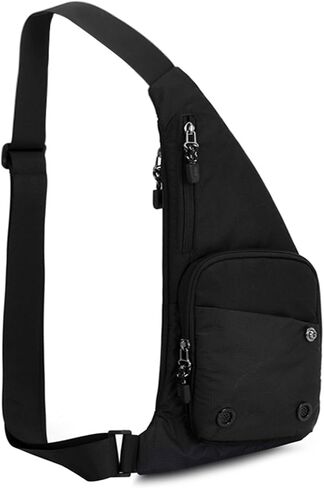 LUUFAN Sling Bag for Men Casual Waterproof Chest Crossbody Bag Small Lightweight Shoulder Bag for Sport Running Hiking Travel, Grey in Saudi Arabia