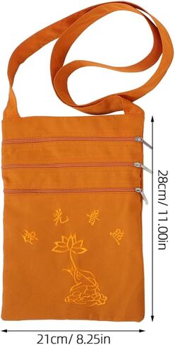 Sosoport Buddhist Monk Crossbody Bag Cloth Sling Organizer for Men Waterproof Storage Container Pocket for Pilgrimage and Daily Use in Kuwait