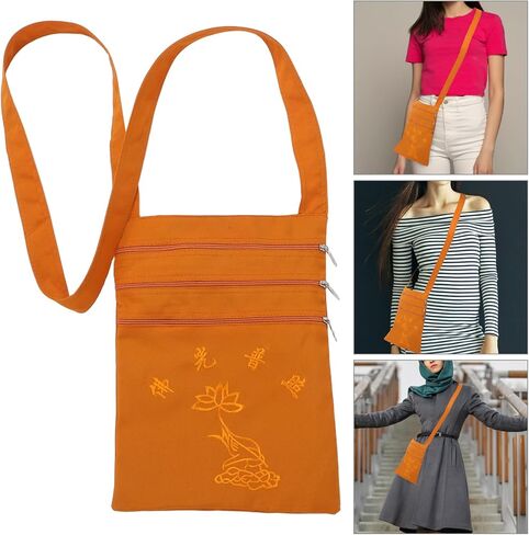 Sosoport Buddhist Monk Crossbody Bag Cloth Sling Organizer for Men Waterproof Storage Container Pocket for Pilgrimage and Daily Use in Kuwait