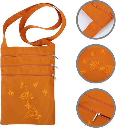 Sosoport Buddhist Monk Crossbody Bag Cloth Sling Organizer for Men Waterproof Storage Container Pocket for Pilgrimage and Daily Use in Kuwait
