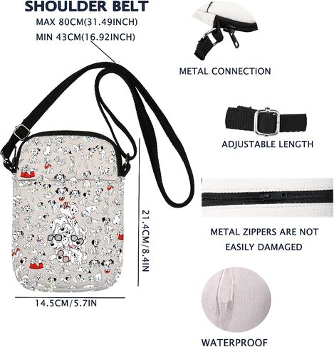 VAMSII Dalm-tian Dog Crossbody Bag 101 Dogs Merch Dogs Lover Gift Dalm-tian Inspired Gift in Kuwait