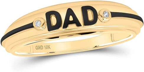 Jewels By Lux 10K White Or Yellow Gold Mens Round Diamond DAD Band Ring, Mens Size 8-12 in Saudi Arabia