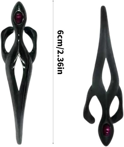 Gothic Punk Dark Adjustable Alloy Fingertip Rings Accessory for Subcultures Enthusiasts and Cosplay Event in Saudi Arabia