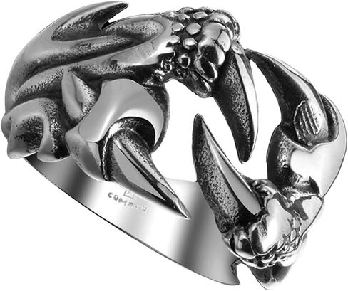TEHAUX Dragon Claw Open Ring Vintage Men’s Finger Jewelry Retro Punk Adjustable Man Ring for Casual Wear in Kuwait