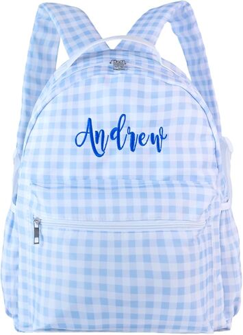 MT WORLD Gingham Daycare Backpack Personalized Pink Checkered Backpack with Embroidered Name - 16inch Large Casual Ruffled Daypack for Travel Birthday Christmas Gifts - Fit Folder in Saudi Arabia