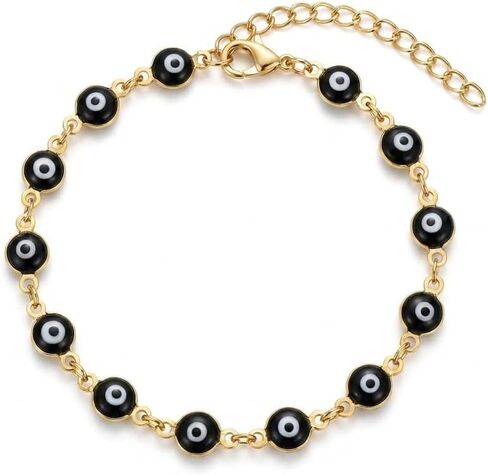 Silver Evil Eye Rhinestone Link Bracelets for Women, Statement Crystal Cubic Zirconia Bangle Lucky Bracelet Fashion Jewelry Gift in Saudi Arabia
