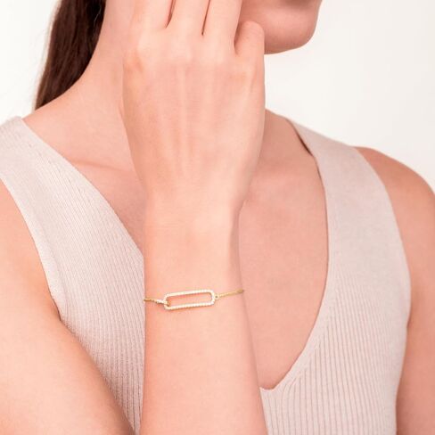 Amazon Essentials Cubic Zirconia Bracelet in 18k Gold Plated Sterling Silver in Kuwait