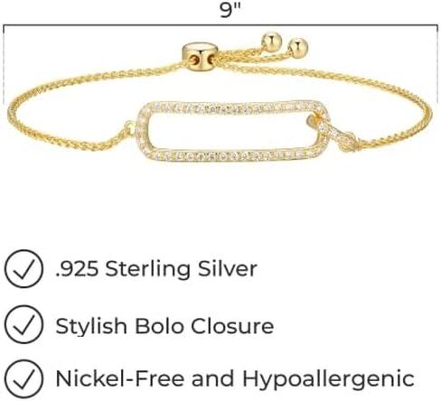 Amazon Essentials Cubic Zirconia Bracelet in 18k Gold Plated Sterling Silver in Kuwait