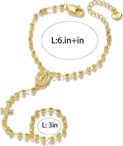 Gold Hand Chain Bracelet - Tri-color Medal Ring Bracelets, Dainty Jewelry for Women in Saudi Arabia