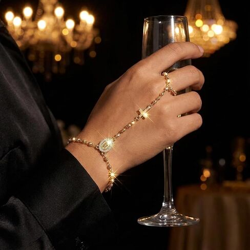 Gold Hand Chain Bracelet - Tri-color Medal Ring Bracelets, Dainty Jewelry for Women in Saudi Arabia