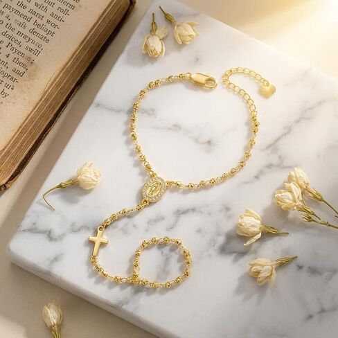 Gold Hand Chain Bracelet - Tri-color Medal Ring Bracelets, Dainty Jewelry for Women in Saudi Arabia