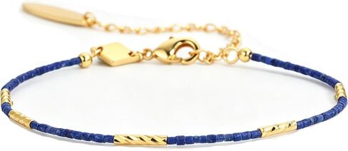 Dainty Gold Bracelets for Women, 18K Real Gold Plated Trendy Gold Chain Bead Bracelets Stackable Minimalist Everyday Jewelry Gift for Women in Saudi Arabia