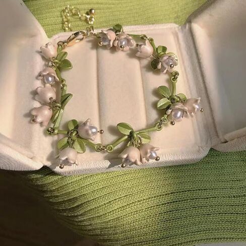Vintage French Design Mori Lily Of The Valley Pearl Bracelet Handmade Jewelry Fashion Forest Series Bracelet For Women Jewelry in Kuwait