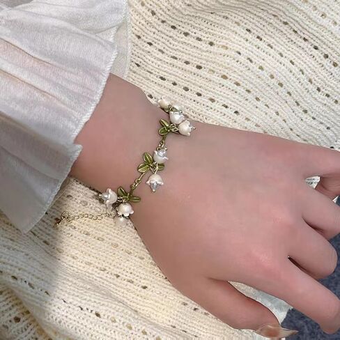 Vintage French Design Mori Lily Of The Valley Pearl Bracelet Handmade Jewelry Fashion Forest Series Bracelet For Women Jewelry in Kuwait