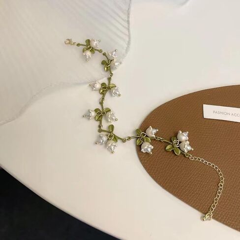 Vintage French Design Mori Lily Of The Valley Pearl Bracelet Handmade Jewelry Fashion Forest Series Bracelet For Women Jewelry in Kuwait