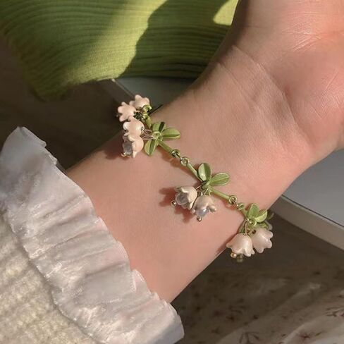 Vintage French Design Mori Lily Of The Valley Pearl Bracelet Handmade Jewelry Fashion Forest Series Bracelet For Women Jewelry in Kuwait