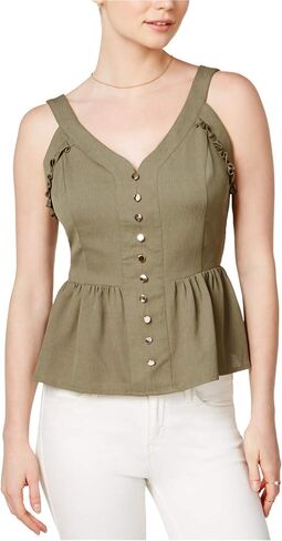 Maison Jules Womens Sweetheart-Neck Peplum Sleeveless Blouse Top in Saudi Arabia