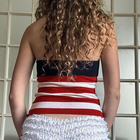 Women's American Flag Tank Tops 4th of July Sleeveless Halter Neck Flag Pattern Vest Patriotic Cami Tops Going Out in Kuwait