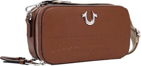 True Religion Crossbody Bag for Women | Brown | Small Crossbody Purse for Women with Double Zip | Travel Handbag | Womens Going Out Bag in Kuwait