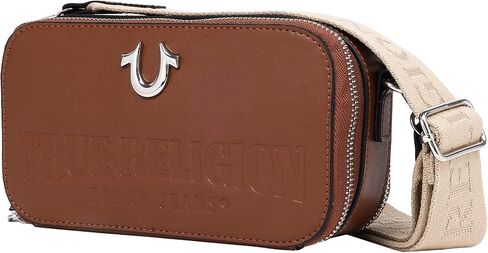 True Religion Crossbody Bag for Women | Brown | Small Crossbody Purse for Women with Double Zip | Travel Handbag | Womens Going Out Bag in Kuwait