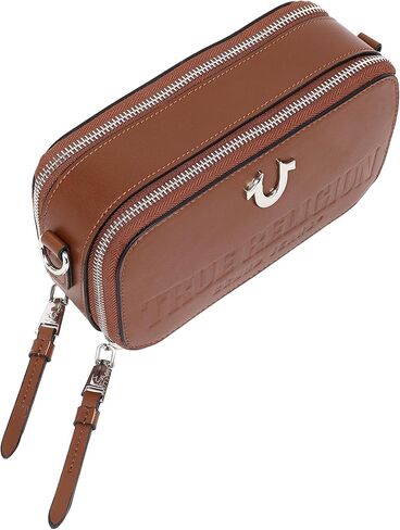 True Religion Crossbody Bag for Women | Brown | Small Crossbody Purse for Women with Double Zip | Travel Handbag | Womens Going Out Bag in Kuwait