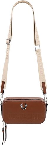 True Religion Crossbody Bag for Women | Brown | Small Crossbody Purse for Women with Double Zip | Travel Handbag | Womens Going Out Bag in Kuwait