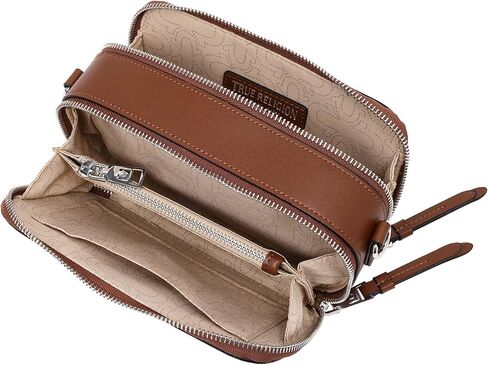 True Religion Crossbody Bag for Women | Brown | Small Crossbody Purse for Women with Double Zip | Travel Handbag | Womens Going Out Bag in Kuwait