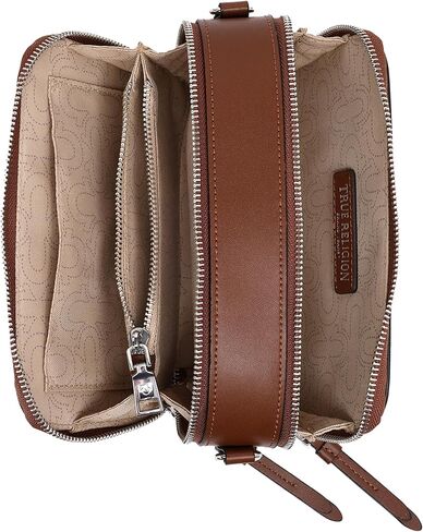 True Religion Crossbody Bag for Women | Brown | Small Crossbody Purse for Women with Double Zip | Travel Handbag | Womens Going Out Bag in Kuwait