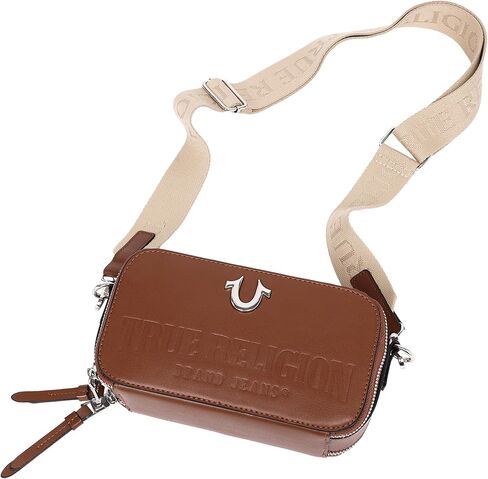 True Religion Crossbody Bag for Women | Brown | Small Crossbody Purse for Women with Double Zip | Travel Handbag | Womens Going Out Bag in Kuwait