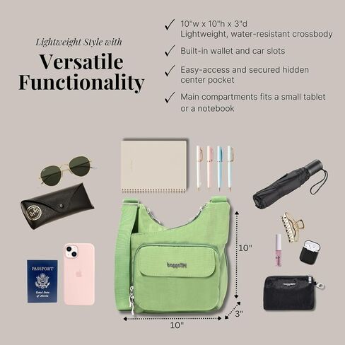 Criss Cross - Lightweight 10"x11" Womens Crossbody Nylon Travel Bag, Everyday Bag in Kuwait