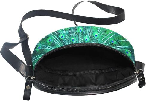 WIHVE Round Crossbody Bag Blue Peacock Circle Crossbody Purse Bag in Saudi Arabia