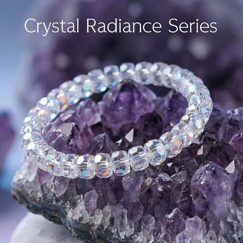 Austrian Style Aurora Crystal Bracelet for Women, Iridescent Faceted Beaded Bracelet, Adjustable 7"-9" with Extender, Elegant Gift for Birthday & Mother’s Day in Kuwait