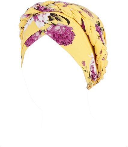 Women Floral Braid Head Wraps Chemo Hair Scarves Turban Pre-tie Headwear in Saudi Arabia