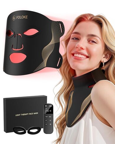 Red Light Therapy for Face, LED Light Therapy Mask Skin Care Mask & Neck, LED Red & NIR Light Therapy Wavelength for Home Use, Working Travel Yoga Sleep in Saudi Arabia