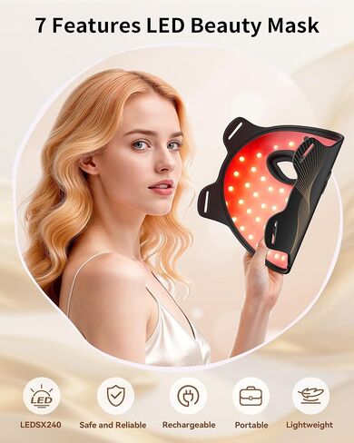 Red Light Therapy for Face, LED Light Therapy Mask Skin Care Mask & Neck, LED Red & NIR Light Therapy Wavelength for Home Use, Working Travel Yoga Sleep in Saudi Arabia