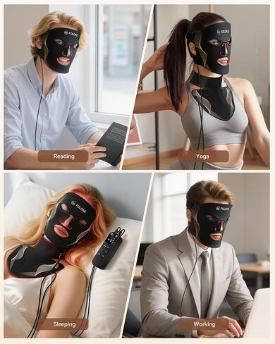 Red Light Therapy for Face, LED Light Therapy Mask Skin Care Mask & Neck, LED Red & NIR Light Therapy Wavelength for Home Use, Working Travel Yoga Sleep in Saudi Arabia