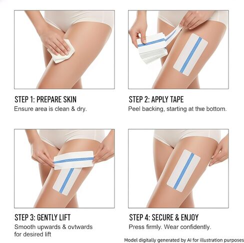 30 Pcs Thigh Lift Tape for Loose Skin, Skinnies Instant Thigh Lifts, Leg Tape for Sagging Skin, Sweat-Resistant Soft and Breathable, Comfortable for All-Day Wear Under Dresses, Skirts, or Workout. in Saudi Arabia