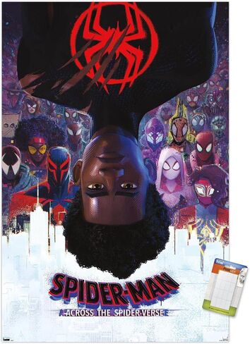 Marvel Spider-Man: Across the Spider-Verse - ملصق حائط رسمي من ورقة واحدة، 22.37 بوصة × 34.00 بوصة، حزمة ملصق وتركيب in Kuwait