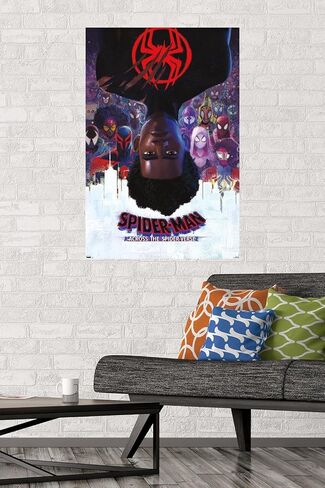 Marvel Spider-Man: Across the Spider-Verse - ملصق حائط رسمي من ورقة واحدة، 22.37 بوصة × 34.00 بوصة، حزمة ملصق وتركيب in Kuwait