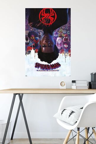 Marvel Spider-Man: Across the Spider-Verse - ملصق حائط رسمي من ورقة واحدة، 22.37 بوصة × 34.00 بوصة، حزمة ملصق وتركيب in Kuwait