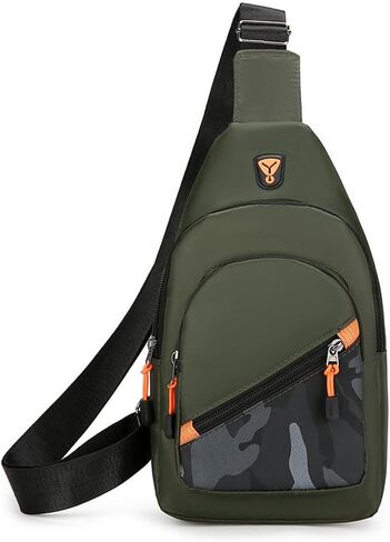 Men's Leather Crossbody Bag/Chest Bag/Shoulder Bags With USB Charging Port in Kuwait