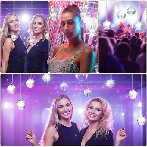 150 Pcs Mirror Mini Disco Balls Ornament 1.2 Inch Mardi Gras Small Hanging Decorations Reflective Tiny Mirror Balls for 70s 80s Disco Themed Party Birthday Wedding Tree(Silver) in Saudi Arabia