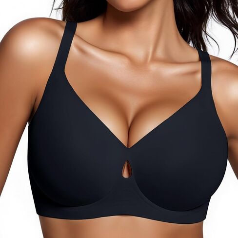 UIMERO Jelly Bras for Women Wireless Womens Bras No Underwire Supportive Comfortable Everyday Seamless Tshirt Bra Black in Saudi Arabia
