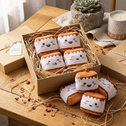 Tondiamo 24 Pcs S'more Backpack Keychain Bulk Camp Themed Gifts Cute Marshmallow Smores Keychains Cute Marshmallow Gift for Birthday Party Decorations Camp Gifts Accessories S'more Party Favors in Kuwait